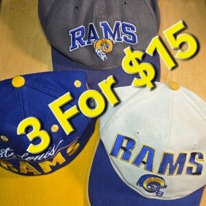 Vintage NFL Rams Hat Lot of 3 For Restoration Pls Read